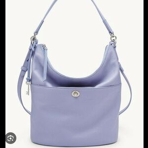 Fossil Tullulah Convertible-  Lilac -Pebbled Leather Hobo Shoulder Bag